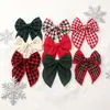 Venta Caliente Transfronteriza Pinza para el Cabello con Lazo a Cuadros Navideños Decoración Festiva Fiesta Accesorios para el Cabello a Cuadros Escoceses Europeos y Americanos