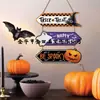 Artesanato em Madeira Placas de Porta de Halloween Decoração de Casa Presentes Pendurados Layout de Fundo de Casa Decoração de Atmosfera
