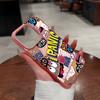 Capa de Celular Monstro Excêntrico Ipanic Estilo Graffiti Americano para iPhone 16, Estilo de Rua Hip-Hop, Capa Dura à Prova de Choque para Apple 17