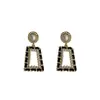 Pendientes Cuadrados Geométricos de Perlas Exquisitos Estilo Retro Francés Chanel Moda Lujo Ligero Sentido de Gama Alta Accesorios Explosivos para Orejas para Mujeres