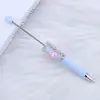 Caneta de Contas Coelho de Açúcar DIY com Borda Furada Caneta Esferográfica Coelho Branco Caneta de Presente Educacional Processamento Fofo Venda por Atacado em Estoque