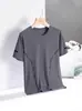 Nova Camiseta de Manga Curta de Seda de Gelo de Verão Masculina Fina Gola Redonda Solta Esportiva Casual Secagem Rápida Manga Curta Tops Masculinos