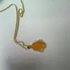 Colar com Pingente Gota Amarela de Cera de Abelha Retrô para Mulheres, Acessórios de Corrente para Clavícula Elegantes de Alta Qualidade, Presente
