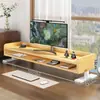 Estante de escritorio para libros, elevador de monitor de computadora, estante extendido de doble capa para debajo de la pantalla del escritorio