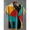 Nuevas Camisetas de Verano para Hombre de Moda Transfronteriza Camisas de Manga Corta Estampado Digital 3D Personalizado Camisas de Hombre Gato