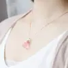 Transmisión en Vivo de Celebridad de Internet Transfronteriza Nuevo Colgante de Corona de Cristal Rosa Moda Cadena para Clavícula Collar de Oro Rosa para Mujer para Novia