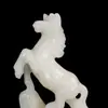 Estatueta de Carneiro de Jade Branco Natural Decoração de Casa Doze Animais do Zodíaco Ovelha Escultura em Jade Artesanato Ornamento para Mesa de Escritório Presente