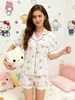 Pijama Feminino Europeu e Americano Transfronteiriço, Cardigan Confortável com Estampa Floral e Botões, Popular na Rússia, Roupa de Casa com Bolso