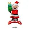 Globo Navideño 4D Grande Transfronterizo con Base, Decoración de Papá Noel de Pie, Globo Tridimensional