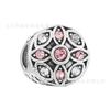Bola de lama grande buraco liga de zinco rosa com pingente de contas de strass pulseira faça você mesmo. O colar. Corda trançada