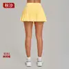 Falda deportiva de otoño de cintura alta transpirable, que cubre la cadera, adelgazante, para fitness al aire libre, falda de tenis, falda de yoga anti-exposición 8181