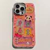 Dibujos animados de luz azul con diamantes de imitación para mujer, adecuados para iPhone 15, funda para teléfono, Apple 16, Pro Max, película para lente 14, mujeres