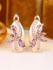 Brincos de Zircônia Marquise Dourado Champagne de Quatro Pétalas, Brincos Vintage Florais Cravejados de Diamante, Brincos para Festa Noturna que Realçam a Elegância, Atacado