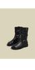 Botines Estilo Coreano para Mujer, Tacón Grueso, Punta Redonda, Botas Forradas de Felpa para Otoño e Invierno, Suela Plana, Botas Martin Plegadas Retro 2026, Botas de Motocicleta Versátiles