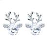Pendientes de reno de cristal navideños de estilo coreano, elegantes y sencillos pendientes de piedras preciosas, un ciervo te tiene, pendientes de astas tridimensionales para mujer