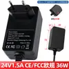 Adaptador de corriente certificado CE CCC 12V3A 24V1.5A fuente de alimentación de iluminación 36W enchufe de pared adaptador estándar de EE. UU.