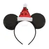 Diadema Navideña de Orejas de Ratón Mickey Mouse para Parque de Atracciones Fiesta Disfraz Accesorios para la Cabeza Navideños Diadema con Lazo