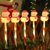 Luz de estaca de chão Papai Noel transfronteiriça, Luz decorativa de jardim externa de Natal, Luz de estaca de chão LED boneco de neve movida a energia solar