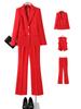 Terno terno profissional vermelho temperamento feminino fã de deusa reunião anual anfitrião traje formal terno justo colete terno de três peças