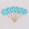Banderines Pequeños de Flores para Decoración de Pastel de Cumpleaños, Toppers Multicolores para Hornear para Estilo de Fiesta Festiva