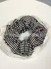 Elástico de Cabelo Scrunchie Listrado com Renda Estilo Coreano para Mulheres, Acessório de Cabelo Suave e Elegante, Elástico de Cabelo Scrunchie Estilo Coreano