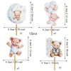 Cartão de Aniversário Infantil Urso de Desenho Animado Chá de Bebê Criativo Decoração Temática de Selva Animal para Cupcake