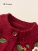 Ropa de Niña Bangxuan Llegadas de Invierno Suéter Rojo Festivo para Niños Fiesta de Cumpleaños Festiva Chaqueta Infantil