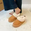 Zapatos de Piel Perezosa para Mujer en Invierno, Zapatos de Algodón Cálidos con Suela Gruesa y Forro de Felpa, Medias Zapatillas con Puntera, Zapatillas de Algodón Engrosadas para el Hogar y el Exterior