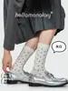 Calcetines Zhuji Estilo Delgado Primavera y Verano Cuatro Estaciones Lunares Japoneses Estilo Ins Calcetines Holgados de Moda Calcetines de Encaje para Mujer Coreanos Sin Costuras