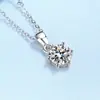Collar en Stock Plata 925 Cadena Corta de Cruz para Mujer Seis Garras Diamante Sintético Moissanita Collar Colgante de Moda para Viajes Diarios