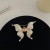 Broche de Diamantes Completo, Lujo Ligero, Flor Vintage, Mariposa y Espiga de Trigo, Broche de Alta Calidad, Broche de Nicho de Gama Alta