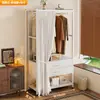 Perchero combinado de armario abierto, uso doméstico de metal con cajones, perchero colgante para vestidor, perchero de pie para vestidor