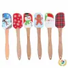 Espátula de Silicona Transfronteriza de Amazon con Mango de Madera, Espátula Color Crema, Espátula Navideña, Cuchillo Mezclador para Mantequilla, Espátula para Hornear