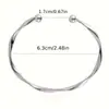 Pulseira Simples e Versátil para Mulheres, Design de Nicho Japonês e Coreano, Estilo Minimalista, Padrão de Onda, Pulseira Aberta Lisa