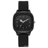 Reloj cuadrado estilo universitario coreano, moderno y casual, adecuado para estudiantes de secundaria y preparatoria, simple y elegante, reloj de pulsera de silicona para mujer en colores caramelo