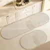 Alfombrilla Ovalada para Piso de Cocina Estilo Wabi-sabi Alfombrilla de Piso de Lodo Diatomeas Alfombrilla Absorbente de Agua para el Hogar Secado Rápido Fácil de Limpiar Alfombrilla para Pies de Cocina