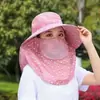 Sombrero de Sol para Recoger Té de Verano Sombrero Parasol Sombrero Anti-ultravioleta para Mujer Máscara Facial para Cubrir la Cara Sombrero de Sol de Doble Uso para Bicicleta y Trabajo