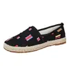 Zapatos de lona para mujer, estilo nuevo de otoño 2026, con suela de cuerda de cáñamo, talla grande, slip-on, de color liso, bloques de color, tipo pescador