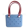 Bolsa de playa de EVA en stock, bolsa perforada de gran capacidad, superventas transfronterizo, bolso de mano con bloques de color, bolsa de almacenamiento más vendida en Amazon