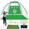 Rede de Prática de Golfe 3x2,1m Rede Multifuncional para Treino de Swing Portátil Dobrável Gaiola de Golfe para Golpear