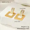 Pendientes Geométricos Cuadrados de Diamante de Acero Inoxidable Estilo Europeo y Americano Transfronterizos de Amazon Chapados en Oro de 18K Lujo Accesible y Joyería de Oreja Elegante