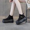 Botas Nuevas de Estilo Otoño e Invierno 2026 para Mujer Birkenstock de Piel Gamuza Pulida, Botas Versátiles de Suela Gruesa para Mujer, Ajuste Delgado con Hebilla y Velcro