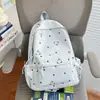 Mochila Estampa de Coelho com Bolinhas Azul Claro Transparente Doce Gentil Estilo Melhor Amigo Passeio de Férias Armazenamento Mochila Pequena