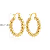 Pendientes Grandes Europeos y Americanos Transfronterizos de Oro de 18 Quilates Pendientes Redondos Retorcidos Pendientes de Media Luna Hebillas de Oreja en Forma de C Pendientes que Conservan el Color Amazon