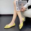 Zapatos de Punta de una Sola Capa para Mujer Otoño 2023 Nuevo Llegada Estilo Francés Combinan con Todo Planos Zapatos de Dama Zapatos de Fondo Bajo