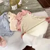 Camiseta de Niña para Primavera y Otoño, Ropa Elegante para Bebés, Camiseta Base de Color Dulce con Volantes, Versión Coreana Moderna Personalizada para Niños