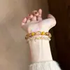 Pulsera de Cristal Amarillo Natural Torre para Mujer, Cuentas Redondas de Piedra Ojo de Tigre, Cuentas de la Fortuna, Pulsera Atrae Dinero, Venta al por Mayor para Transmisiones en Vivo