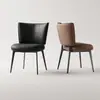 Silla de comedor para el hogar, mesa y sillas de comedor de restaurante de alta gama minimalistas italianas, silla de cafetería para sala de exposiciones con respaldo, moderna y simple