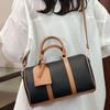 Bolso Boston Retro de Mano Bolso Cruzado de Cuero Granulado para Mujer 2025 Nuevo Bolso Almohada de Color Contrastante de Nicho de Gama Alta