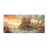 Mouse Pad Estilo Japonês Onda, Pad Espesso Extra Grande para Teclado de Mesa de Escritório, Tapete de Mesa Criativo de Tinta Manga para Meninos